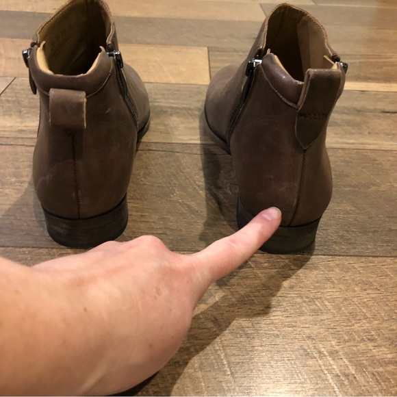 Franco Sarto Brown Leather Zipper Booties - Picture 5 of 6